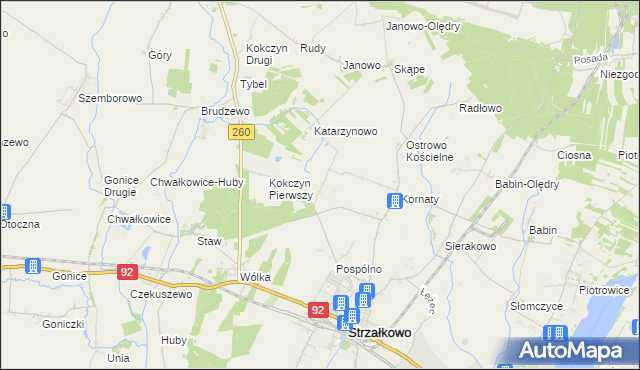 mapa Podkornaty, Podkornaty na mapie Targeo