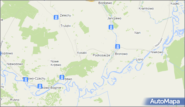 mapa Podkosacze, Podkosacze na mapie Targeo