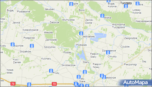 mapa Podlasek gmina Stopnica, Podlasek gmina Stopnica na mapie Targeo