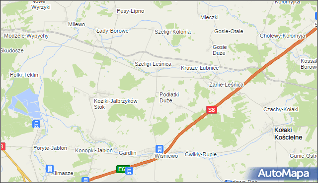 mapa Podłatki Duże, Podłatki Duże na mapie Targeo