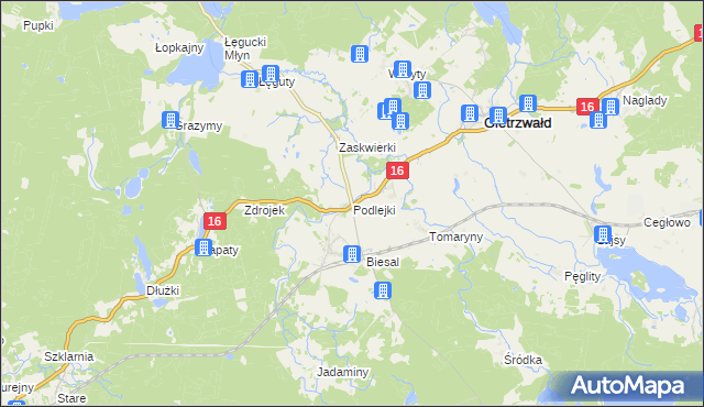 mapa Podlejki, Podlejki na mapie Targeo