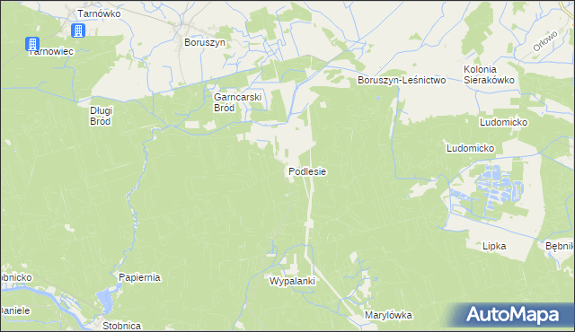 mapa Podlesie gmina Oborniki, Podlesie gmina Oborniki na mapie Targeo