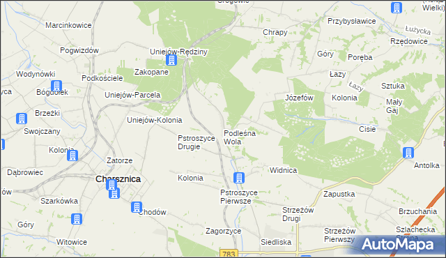 mapa Podleśna Wola, Podleśna Wola na mapie Targeo