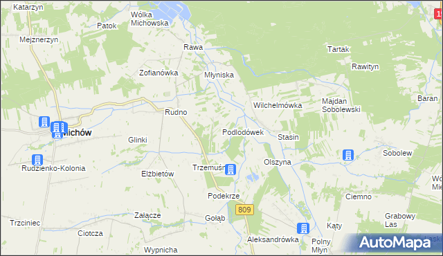 mapa Podlodówek, Podlodówek na mapie Targeo