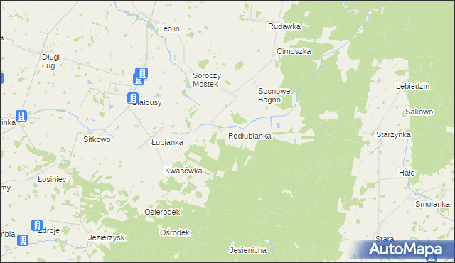 mapa Podłubianka, Podłubianka na mapie Targeo