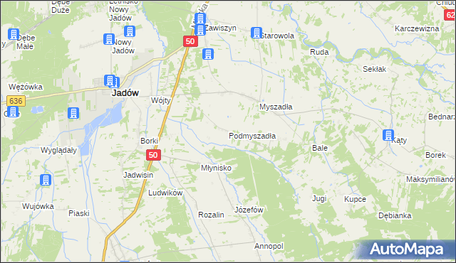 mapa Podmyszadła, Podmyszadła na mapie Targeo