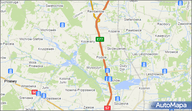 mapa Podole gmina Grójec, Podole gmina Grójec na mapie Targeo