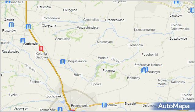 mapa Podole gmina Opatów, Podole gmina Opatów na mapie Targeo