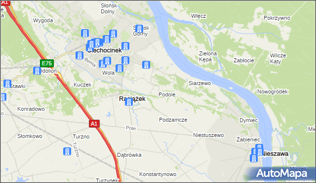 mapa Podole gmina Raciążek, Podole gmina Raciążek na mapie Targeo