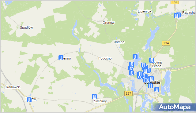 mapa Podośno, Podośno na mapie Targeo