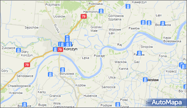 mapa Podraje, Podraje na mapie Targeo