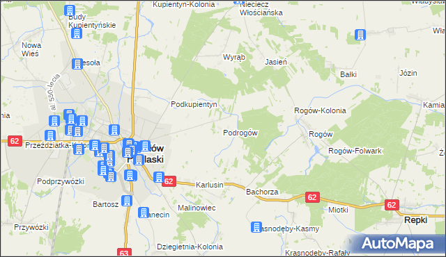 mapa Podrogów, Podrogów na mapie Targeo