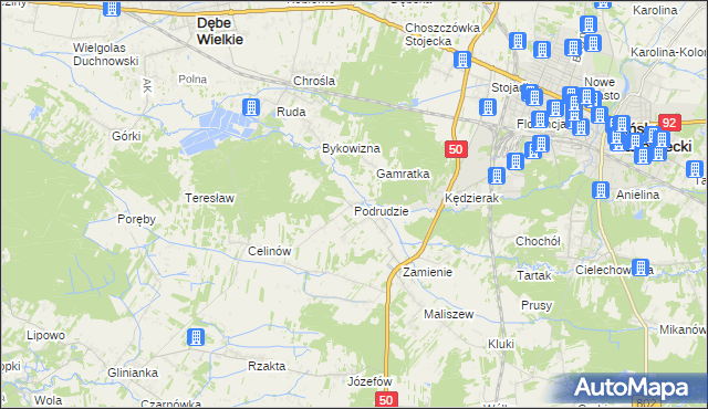 mapa Podrudzie, Podrudzie na mapie Targeo