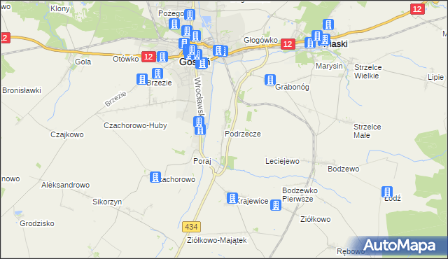 mapa Podrzecze gmina Piaski, Podrzecze gmina Piaski na mapie Targeo