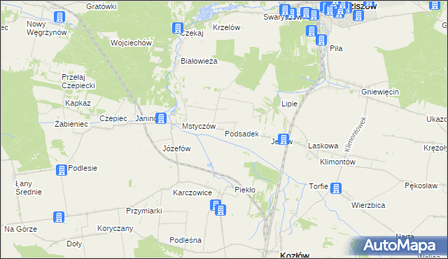 mapa Podsadek, Podsadek na mapie Targeo