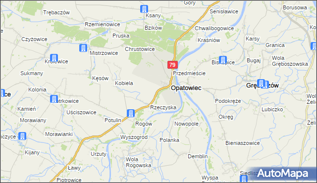 mapa Podskale gmina Opatowiec, Podskale gmina Opatowiec na mapie Targeo