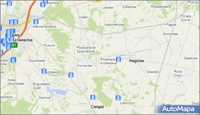 mapa Podskarbice Królewskie, Podskarbice Królewskie na mapie Targeo