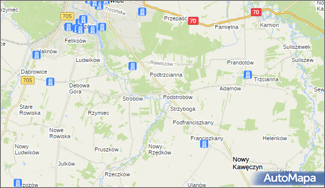 mapa Podstrobów, Podstrobów na mapie Targeo