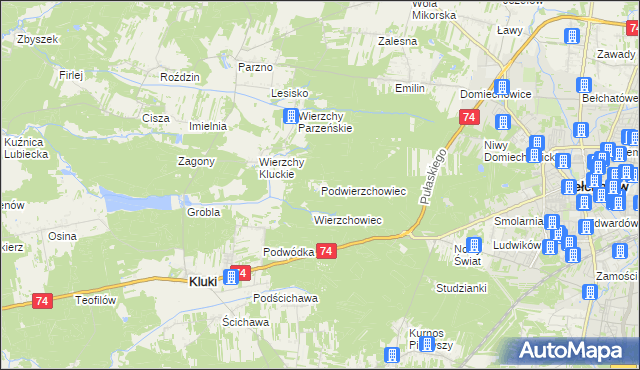 mapa Podwierzchowiec, Podwierzchowiec na mapie Targeo