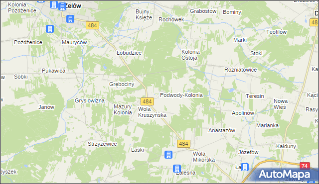 mapa Podwody-Kolonia, Podwody-Kolonia na mapie Targeo