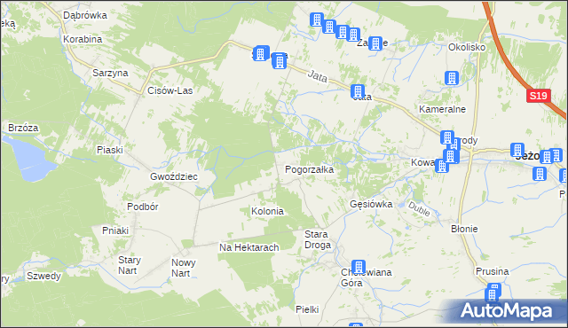 mapa Pogorzałka gmina Jeżowe, Pogorzałka gmina Jeżowe na mapie Targeo