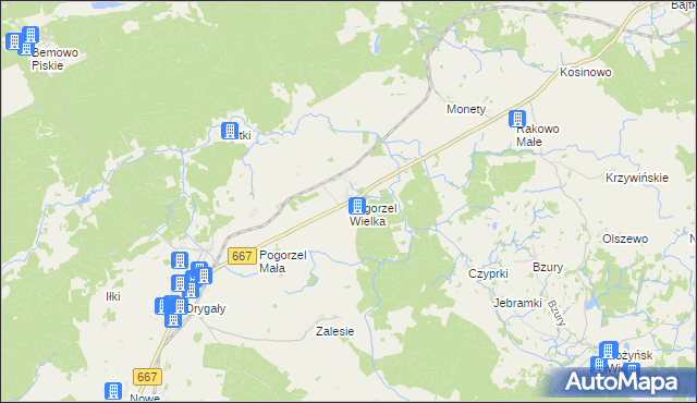 mapa Pogorzel Wielka, Pogorzel Wielka na mapie Targeo