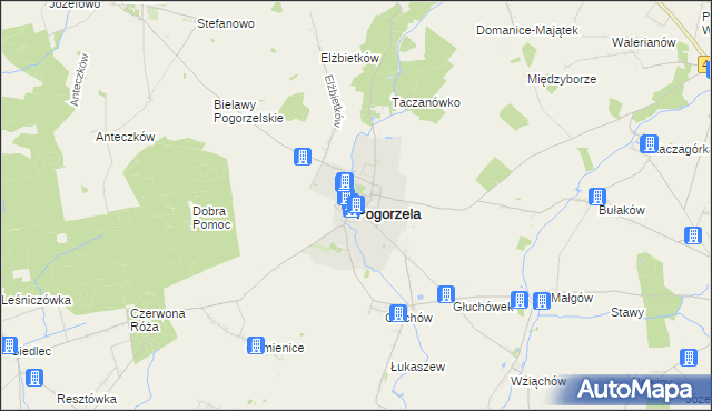 mapa Pogorzela powiat gostyński, Pogorzela powiat gostyński na mapie Targeo