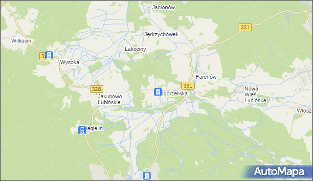 mapa Pogorzeliska, Pogorzeliska na mapie Targeo