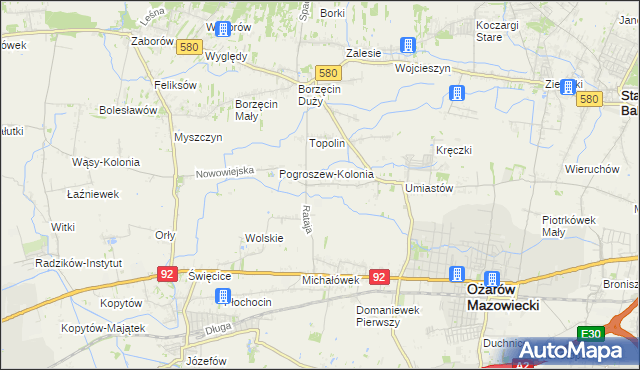 mapa Pogroszew, Pogroszew na mapie Targeo