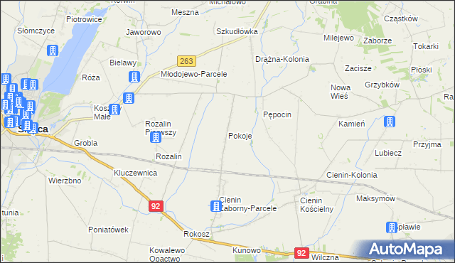 mapa Pokoje, Pokoje na mapie Targeo