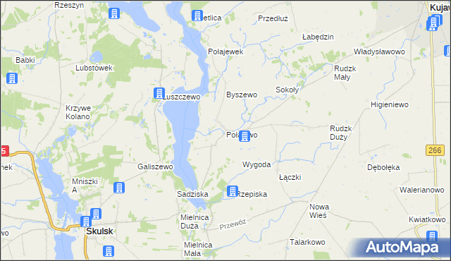 mapa Połajewo gmina Piotrków Kujawski, Połajewo gmina Piotrków Kujawski na mapie Targeo