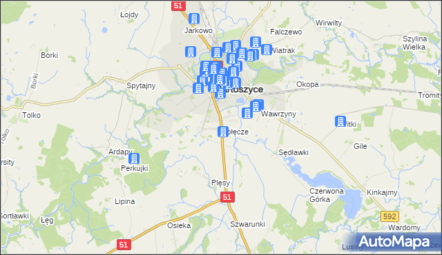 mapa Połęcze, Połęcze na mapie Targeo