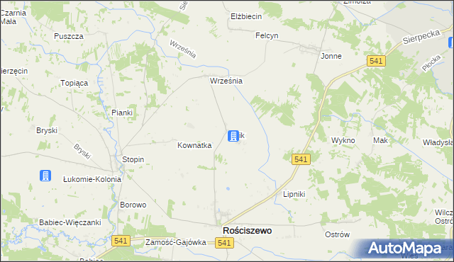 mapa Polik gmina Rościszewo, Polik gmina Rościszewo na mapie Targeo