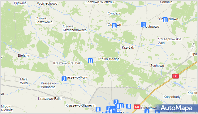 mapa Pólka-Raciąż, Pólka-Raciąż na mapie Targeo