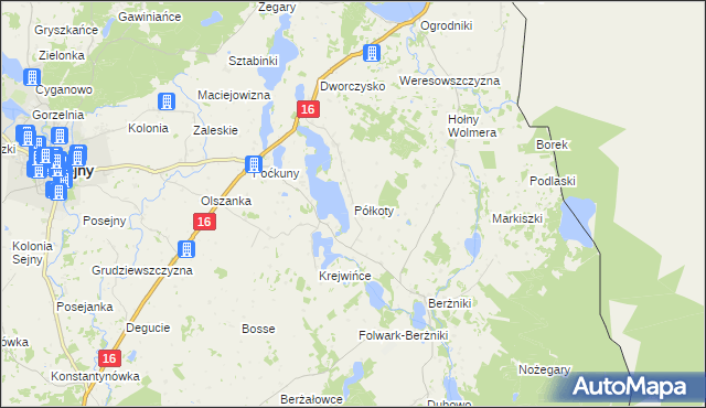 mapa Półkoty, Półkoty na mapie Targeo