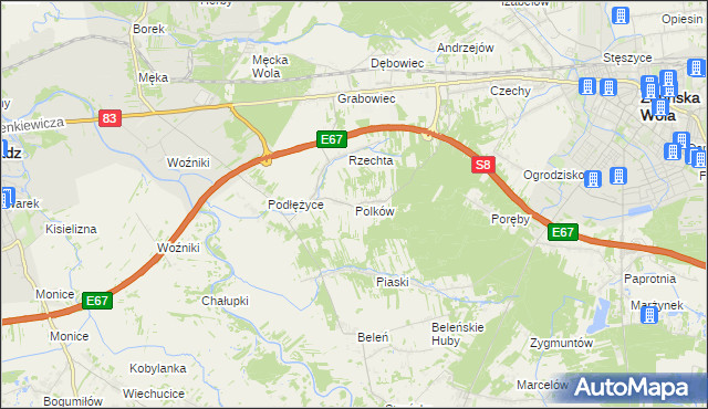 mapa Polków, Polków na mapie Targeo