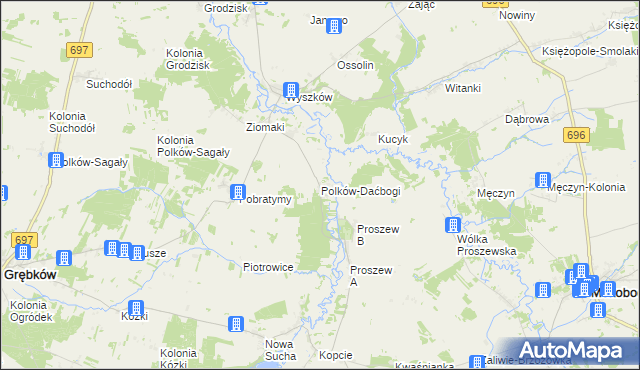 mapa Polków-Daćbogi, Polków-Daćbogi na mapie Targeo