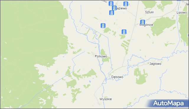 mapa Polkowo gmina Sztabin, Polkowo gmina Sztabin na mapie Targeo