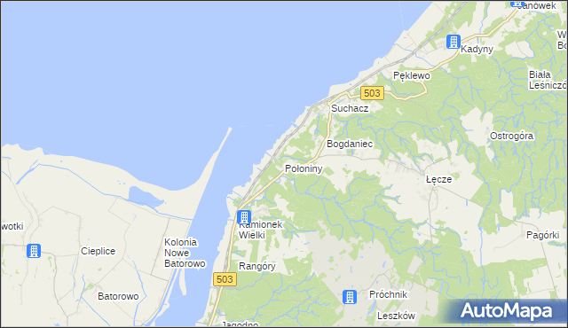 mapa Połoniny, Połoniny na mapie Targeo