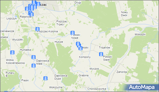 mapa Połoski, Połoski na mapie Targeo