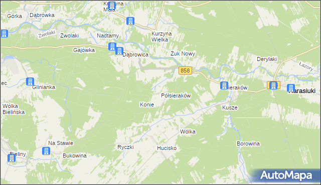 mapa Półsieraków, Półsieraków na mapie Targeo