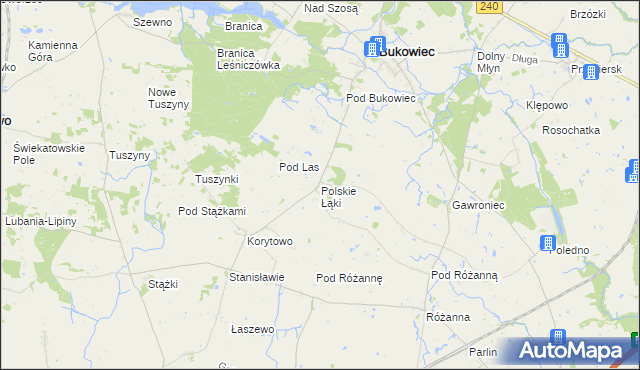 mapa Polskie Łąki, Polskie Łąki na mapie Targeo