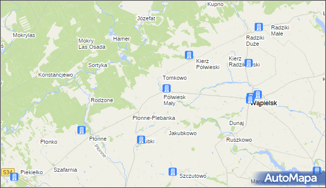 mapa Półwiesk Mały, Półwiesk Mały na mapie Targeo