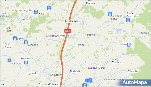 mapa Pomian, Pomian na mapie Targeo