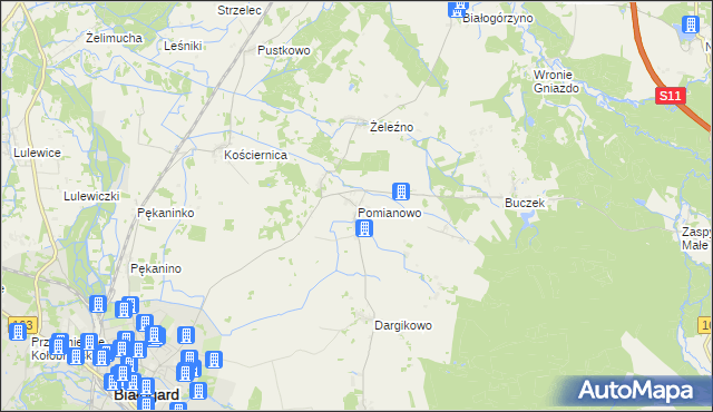 mapa Pomianowo gmina Białogard, Pomianowo gmina Białogard na mapie Targeo