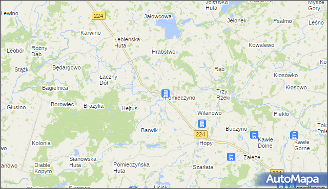 mapa Pomieczyno, Pomieczyno na mapie Targeo