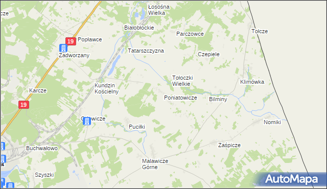 mapa Poniatowicze, Poniatowicze na mapie Targeo