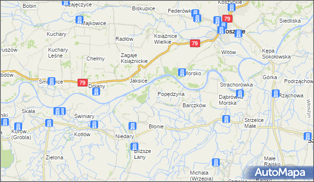 mapa Popędzyna, Popędzyna na mapie Targeo