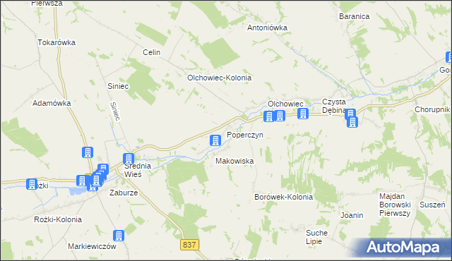 mapa Poperczyn, Poperczyn na mapie Targeo