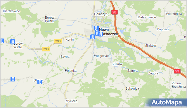 mapa Popęszyce, Popęszyce na mapie Targeo